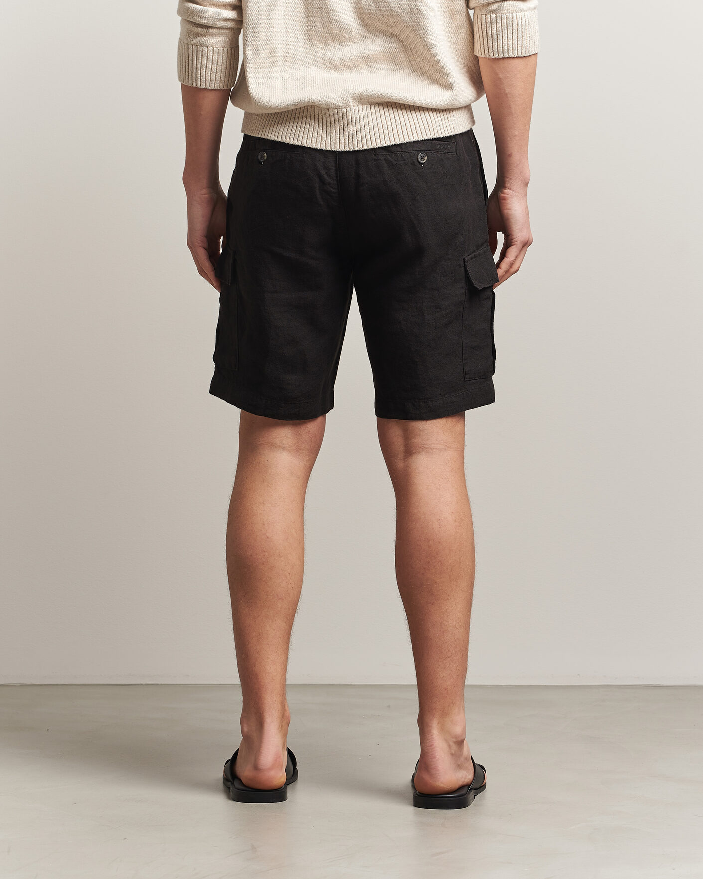 Uomini | Pantaloncini | Gant | Regular Fit Linen Cargo Shorts Ebony Black