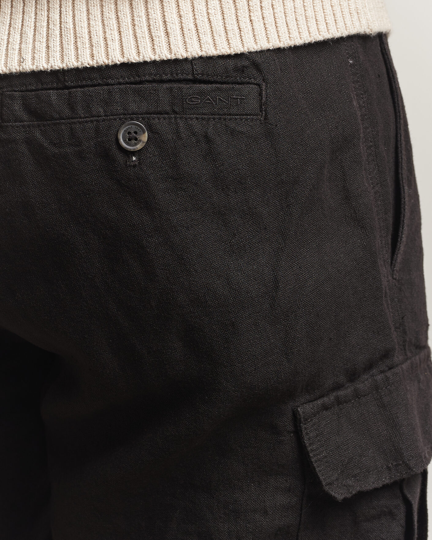 Uomini | Pantaloncini | Gant | Regular Fit Linen Cargo Shorts Ebony Black