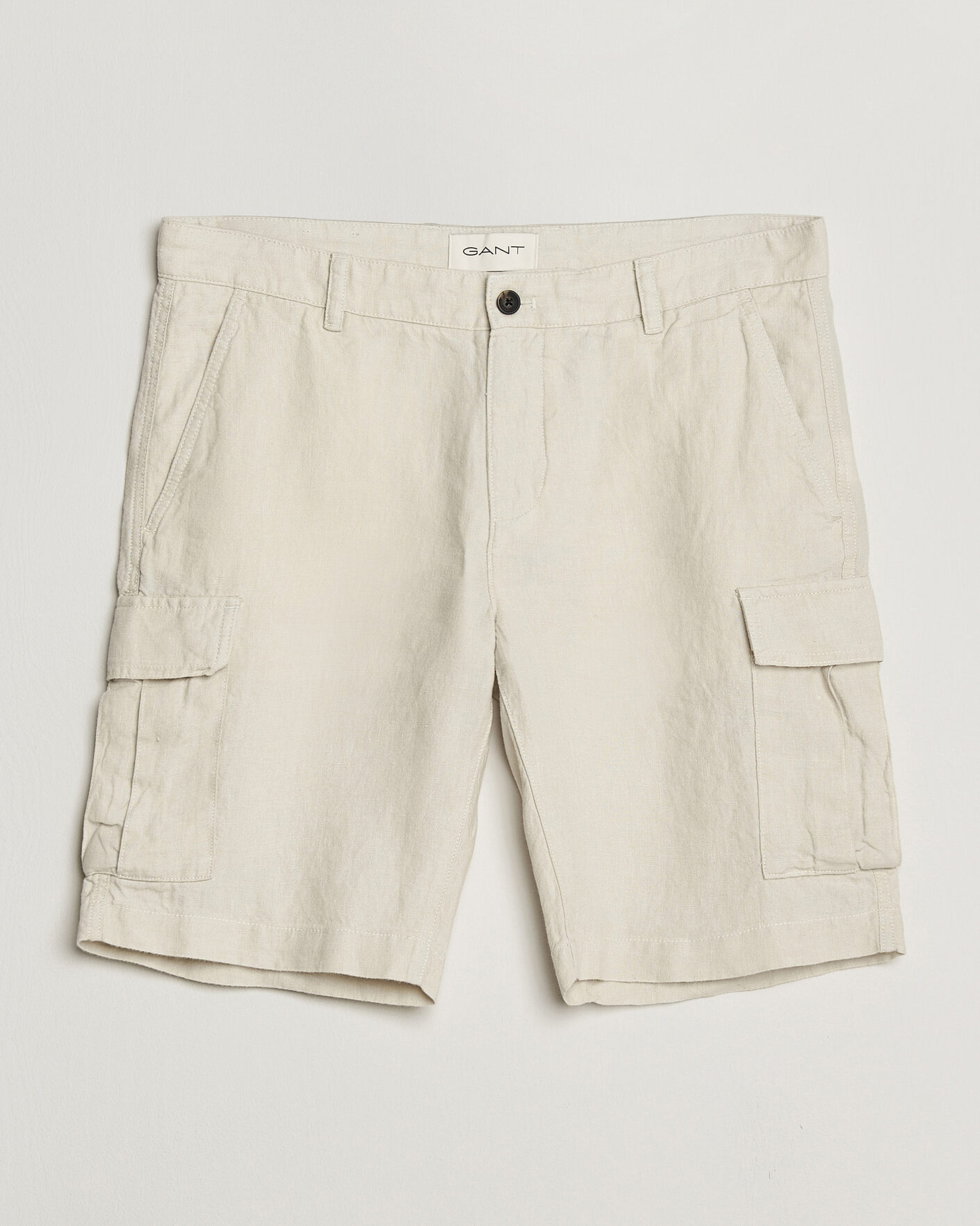 Uomini | Pantaloncini | GANT | Regular Fit Linen Cargo Shorts Sand