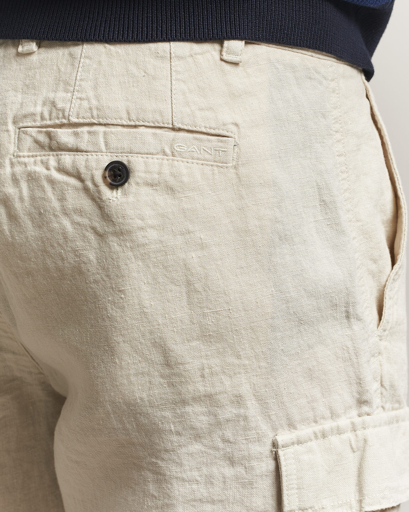Uomini | Pantaloncini | GANT | Regular Fit Linen Cargo Shorts Sand