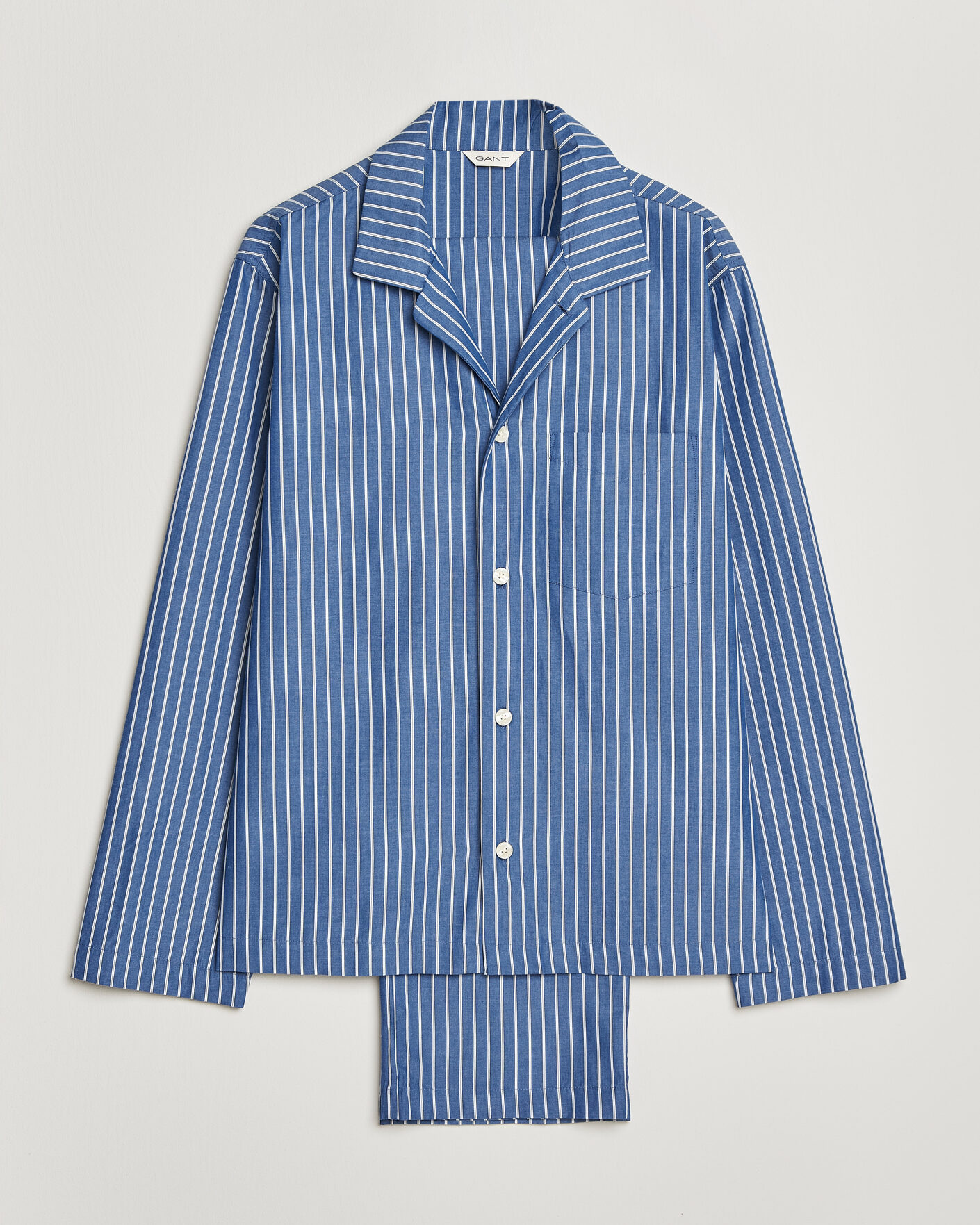 Uomini | Accappatoi & Pigiami | GANT | Striped Poplin Pyjama Set Deep Cobalt