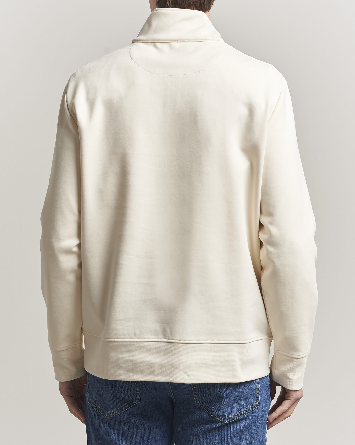Uomini | Maglieria | GANT | Interlock Half Zip Creamed White