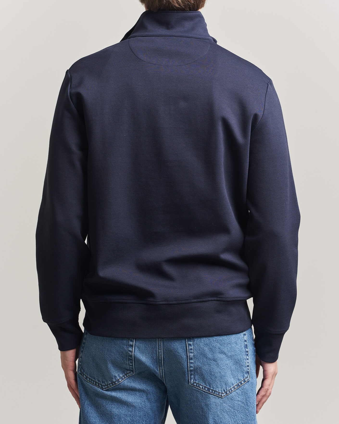 Uomini | Maglieria | Gant | Interlock Half Zip Evening Blue