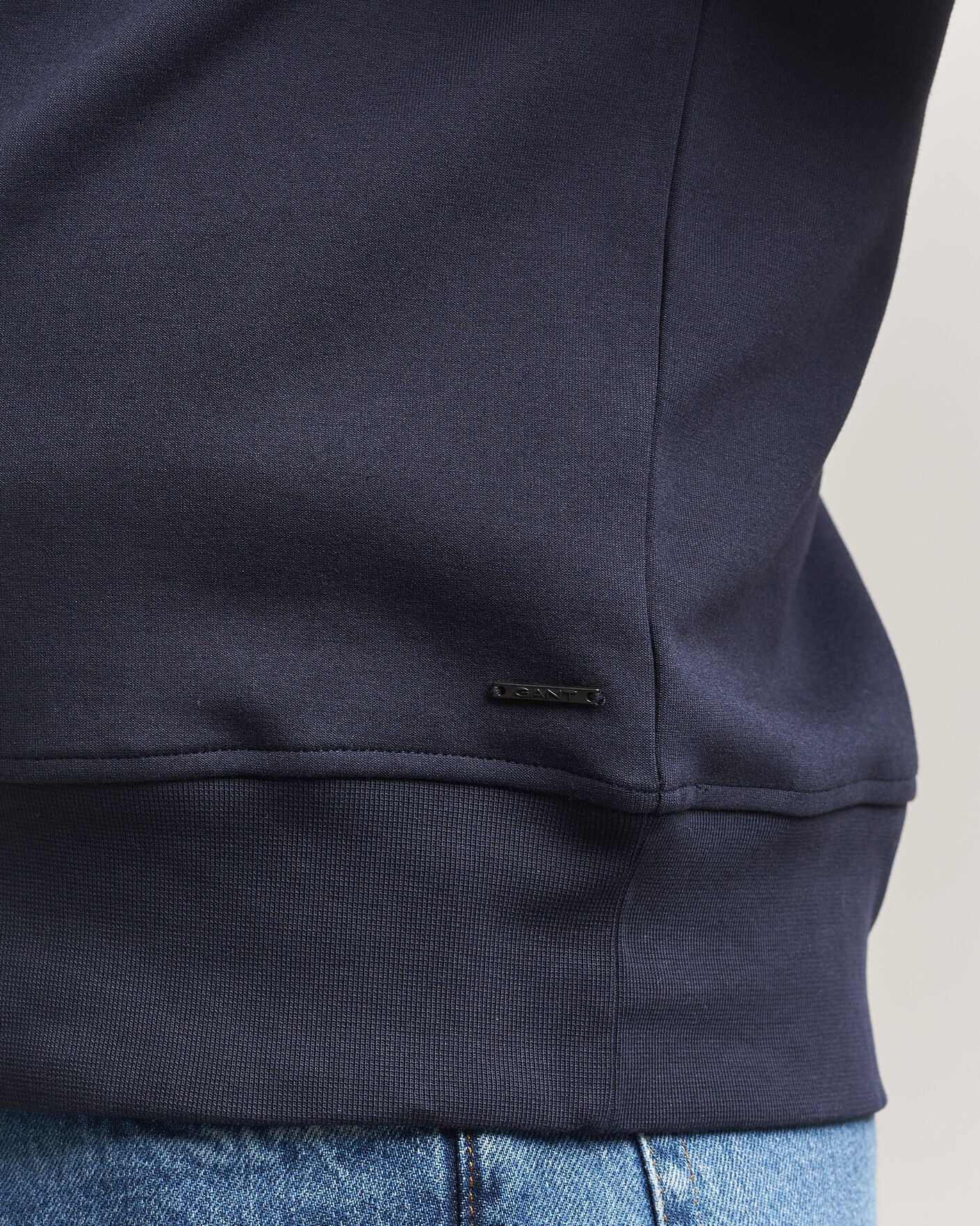 Uomini | Maglieria | Gant | Interlock Half Zip Evening Blue