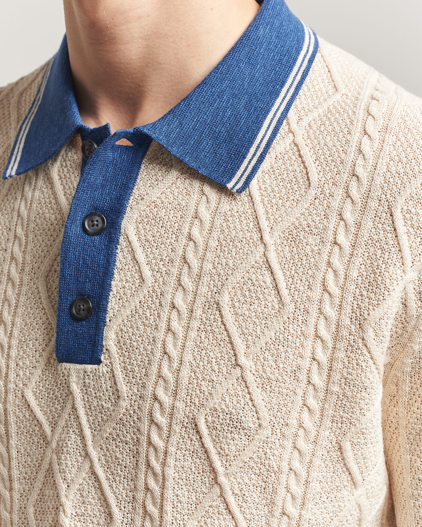 Uomini | Maglieria | Gant | Linen/Cotton Knitted Polo Creamed White