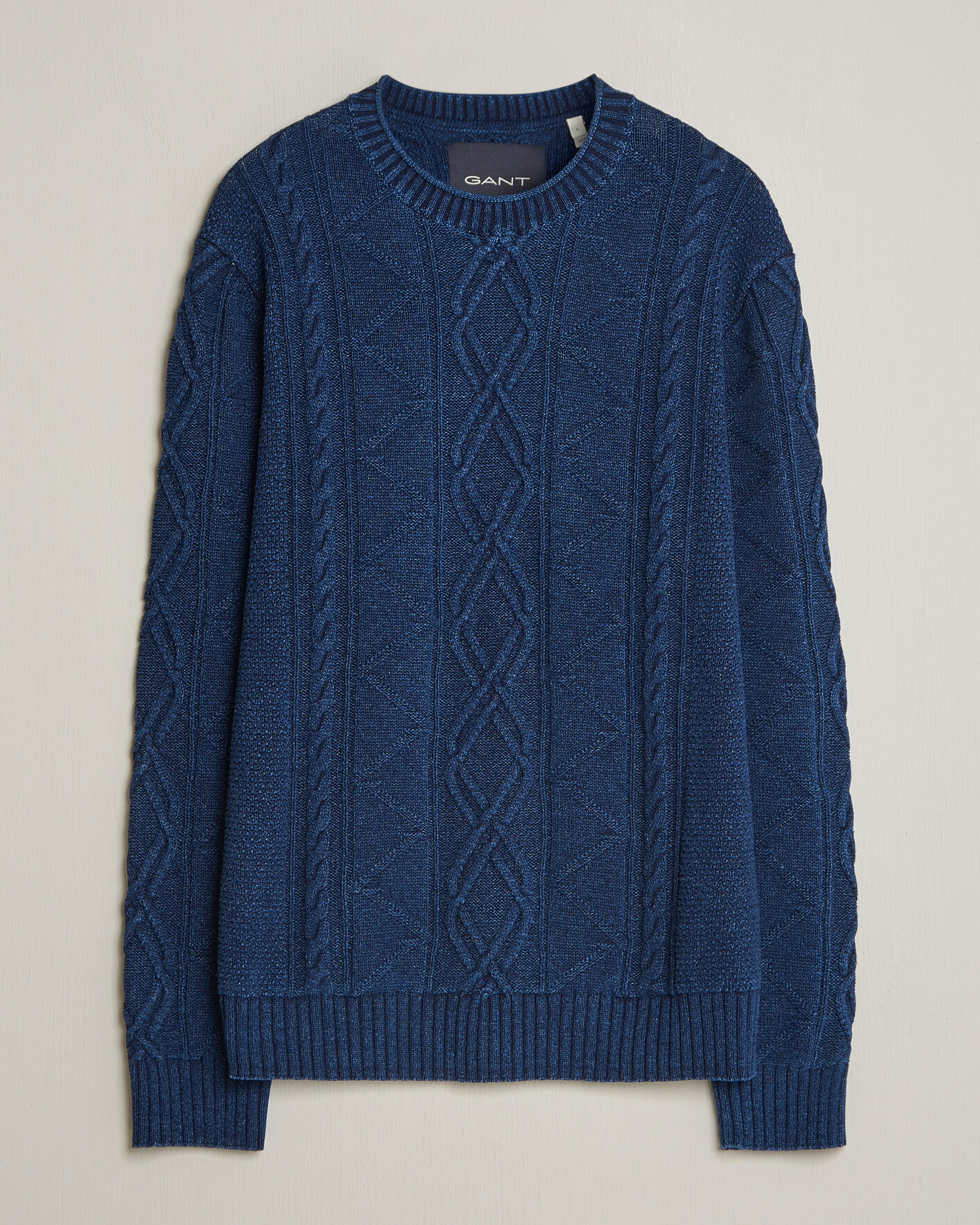 Uomini | Maglieria | GANT | Indigo Aran Knitted Sweater Rich Navy