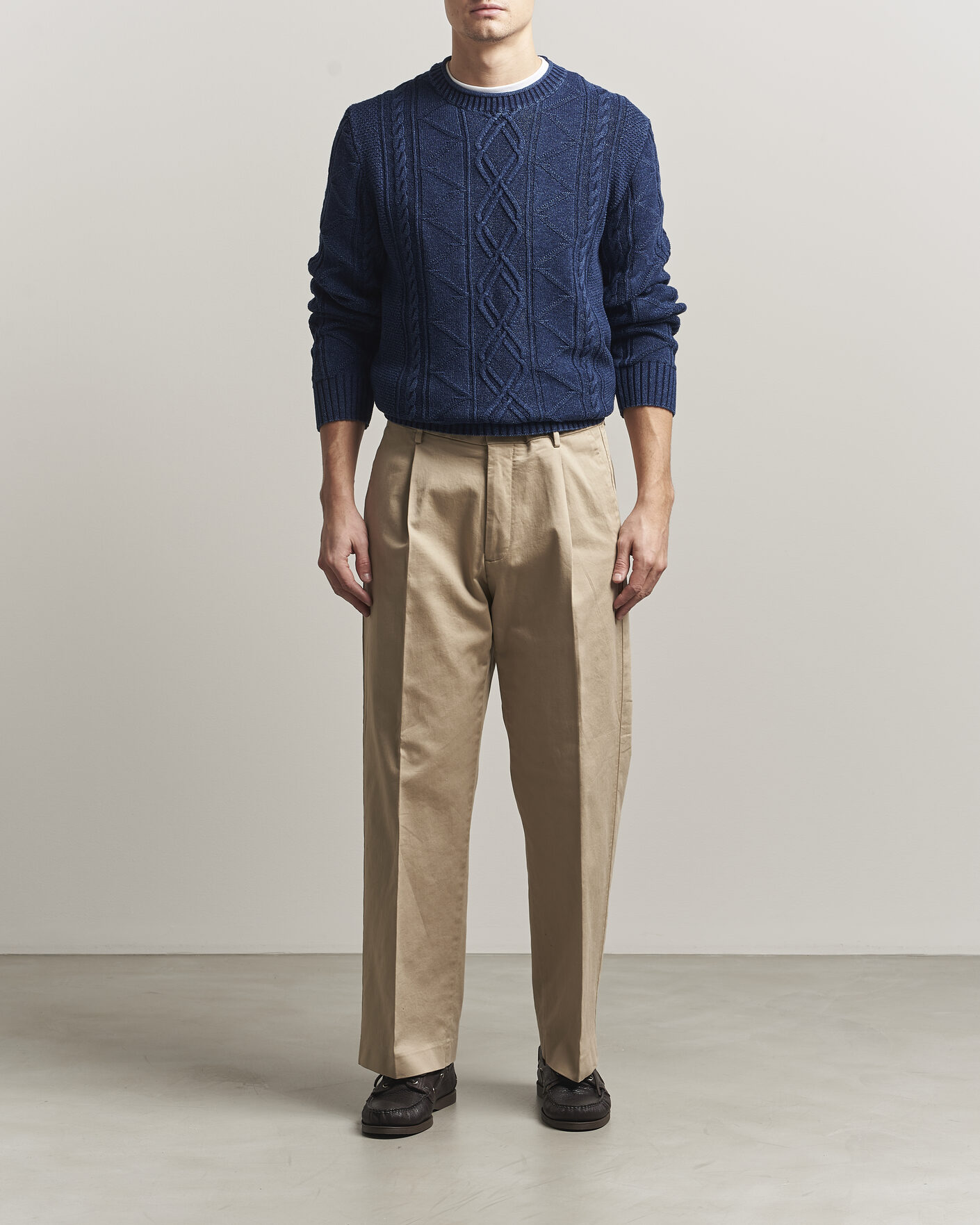 Uomini | Maglieria | GANT | Indigo Aran Knitted Sweater Rich Navy
