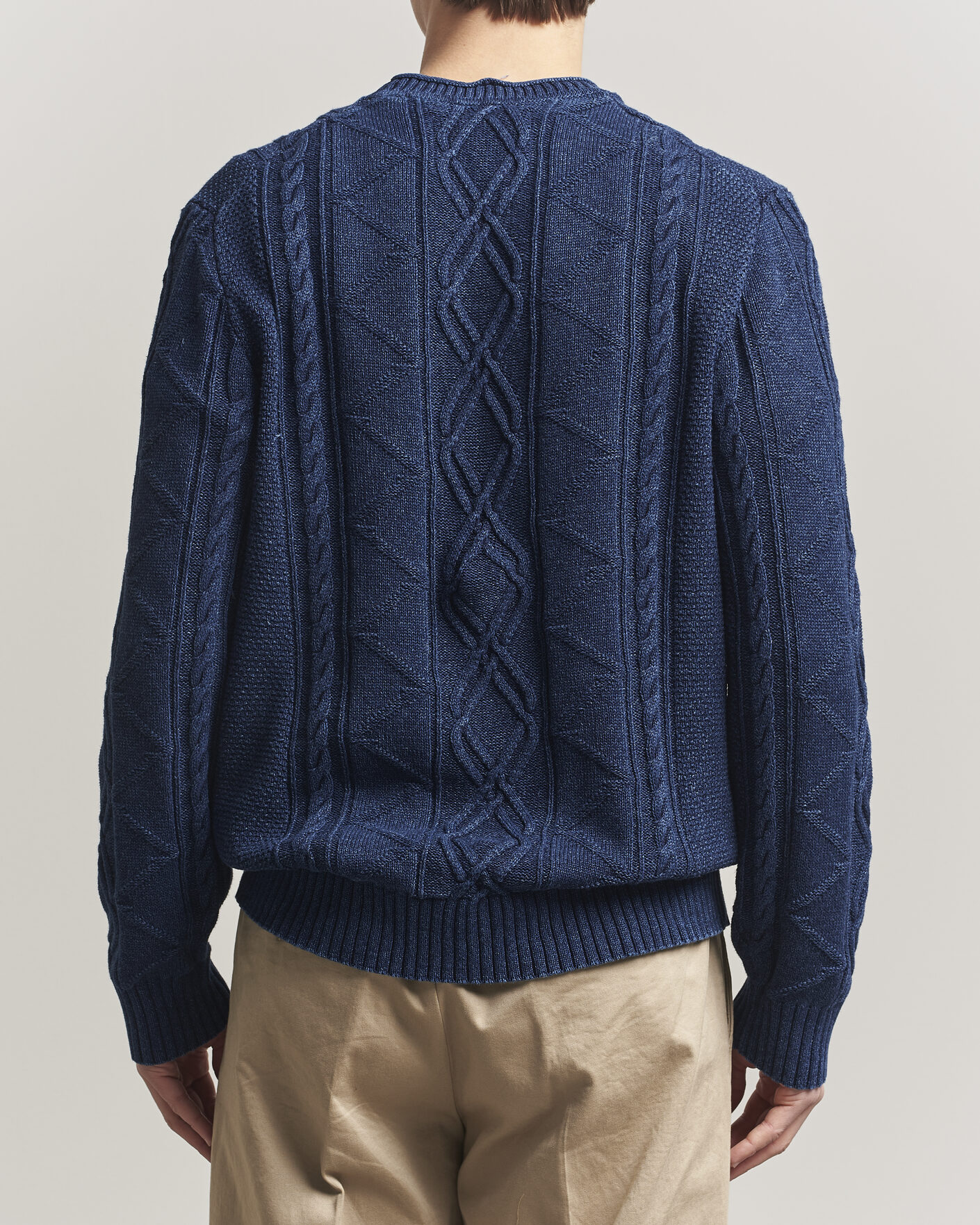 Uomini | Maglieria | GANT | Indigo Aran Knitted Sweater Rich Navy