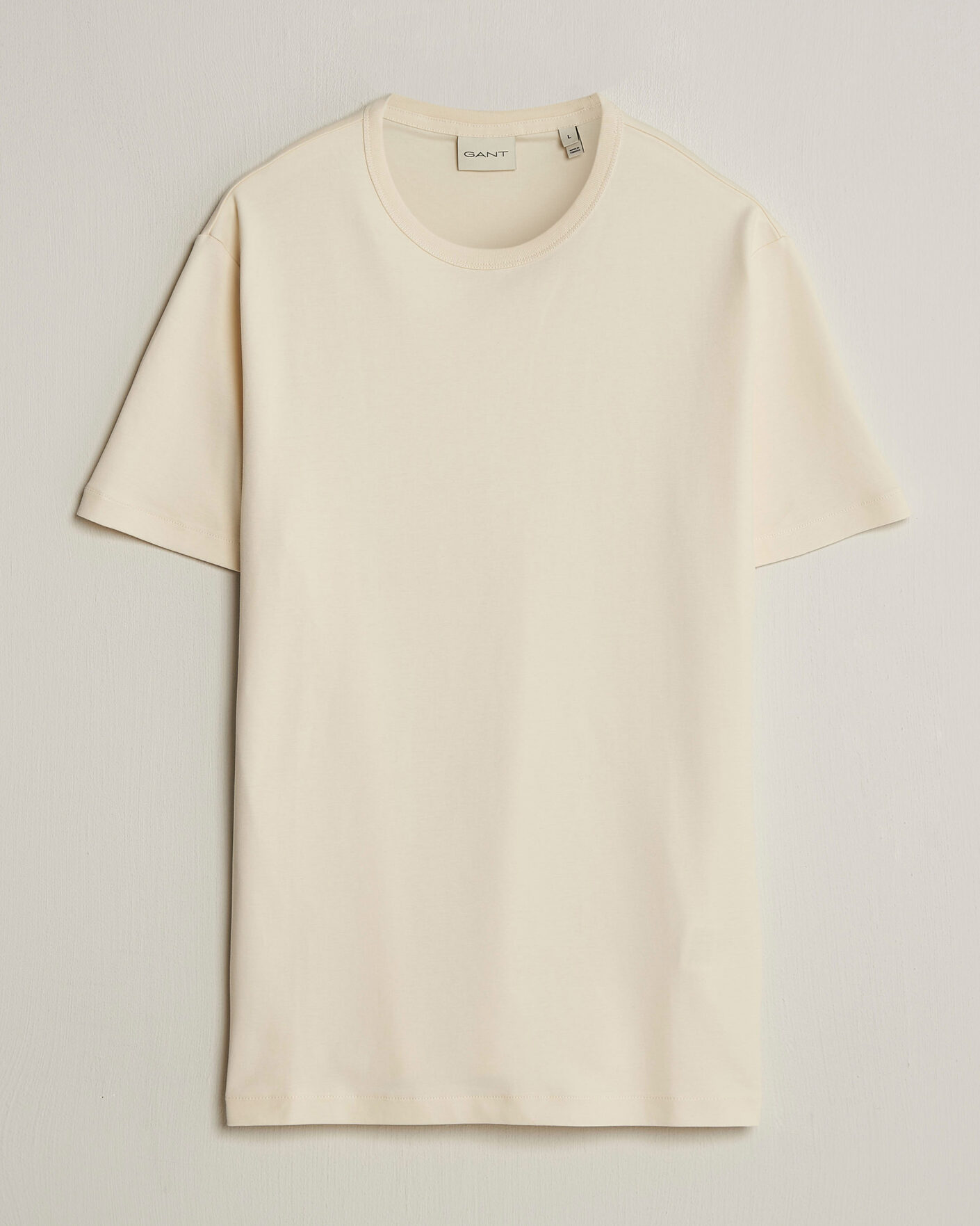 Uomini | T-shirt | Gant | Interlock Crew Neck T-Shirt Creamed White