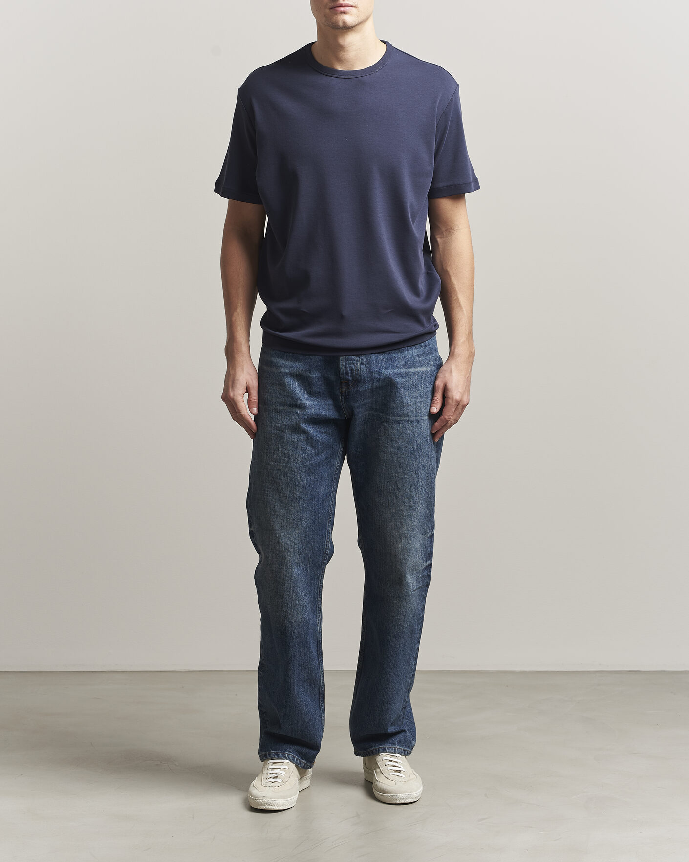 Uomini | T-shirt | GANT | Interlock Crew Neck T-Shirt Evening Blue