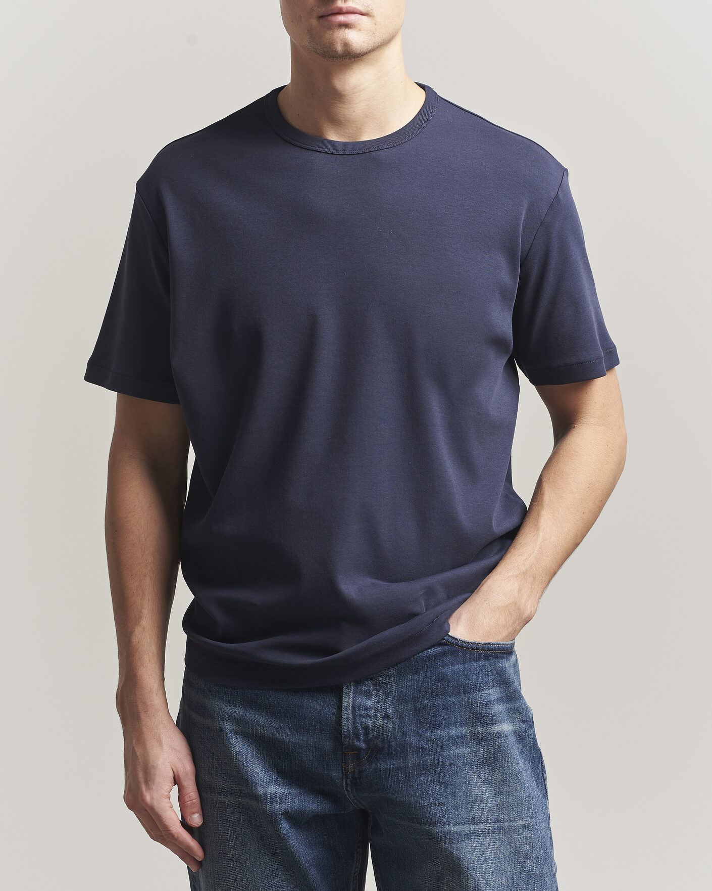 Uomini | T-shirt | GANT | Interlock Crew Neck T-Shirt Evening Blue