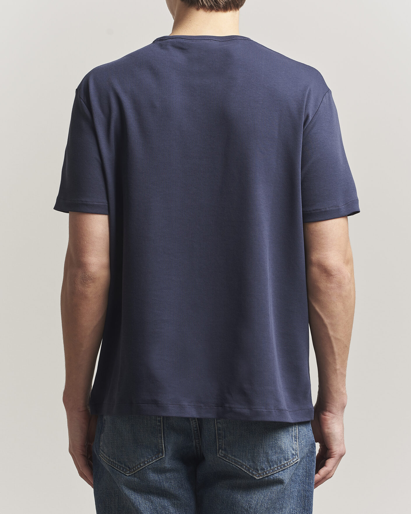 Uomini | T-shirt | Gant | Interlock Crew Neck T-Shirt Evening Blue