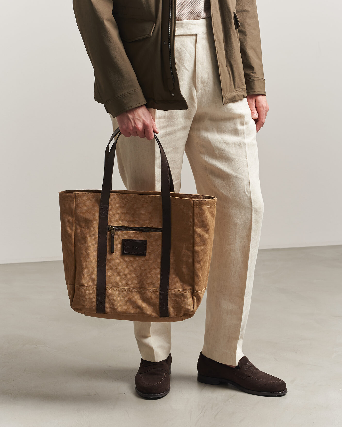 Uomini | Borse | Gant | Washed Canvas Tote Bag Warm Khaki