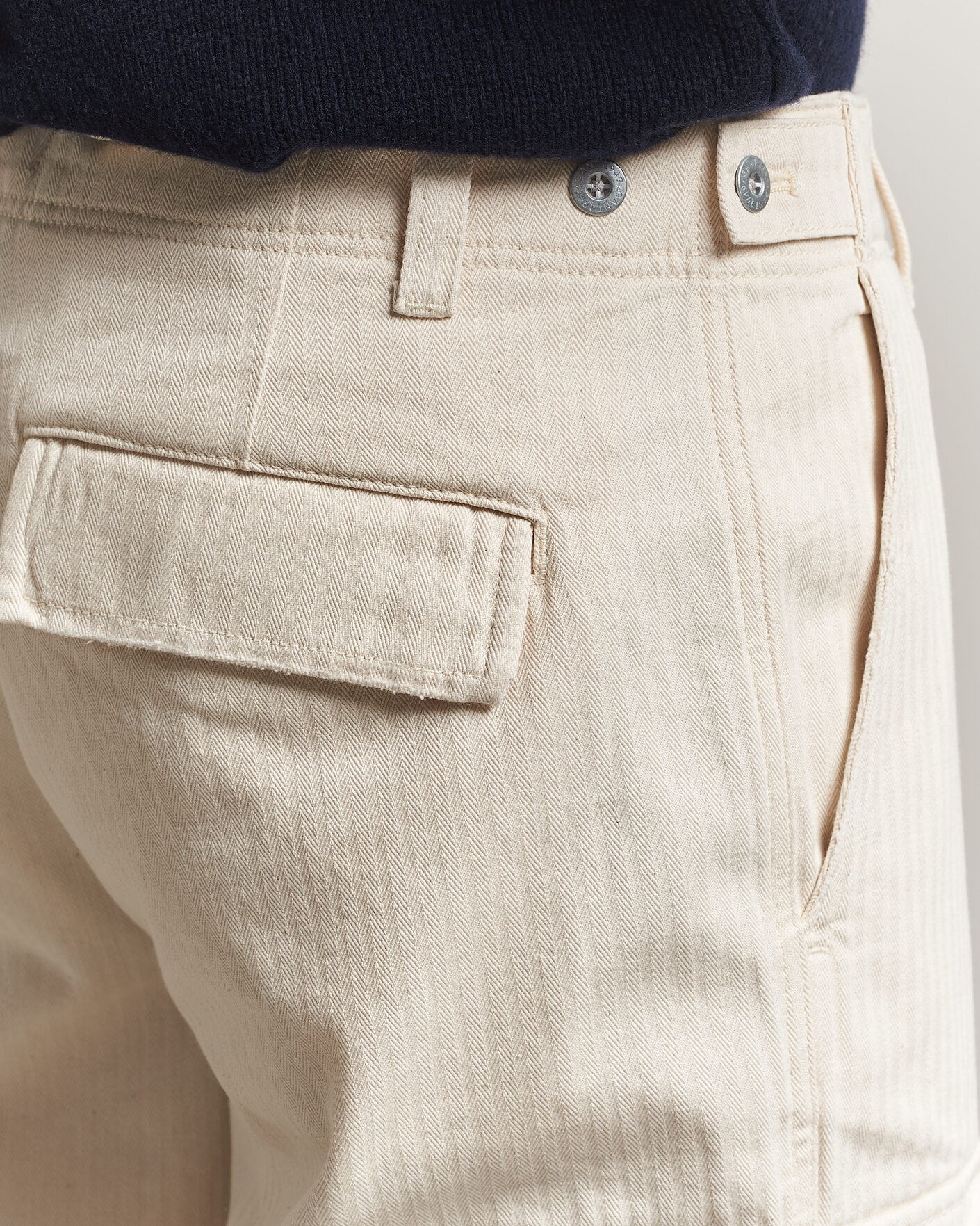 Uomini | Pantaloni | Gant | Relaxed Fit Herringbone Cargo Pants Creamed White