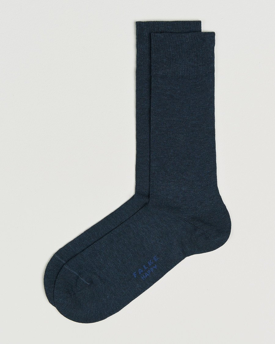 Uomini | Biancheria intima | Falke | Happy 2-Pack Cotton Socks Navy Melange