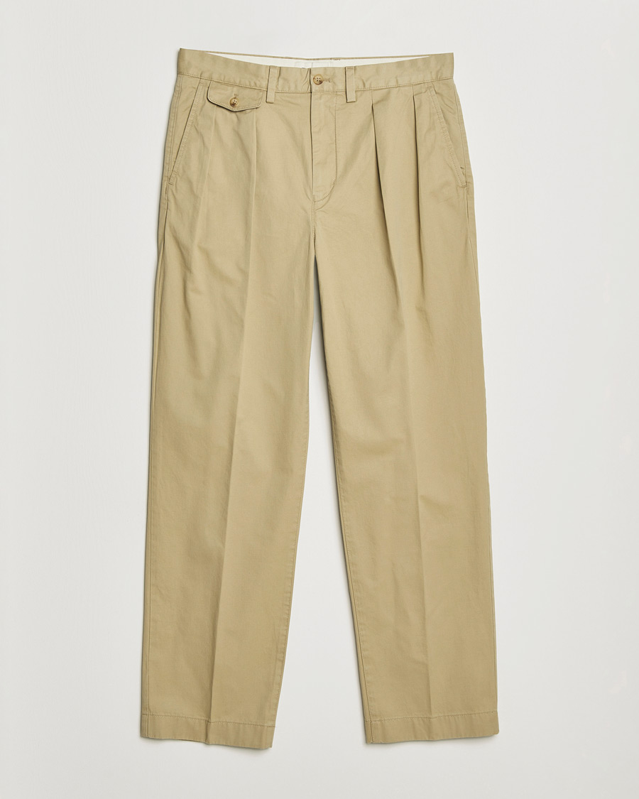 Uomini | Pantaloni | GANT | Regular Pleated Twill Chinos Woody Beige