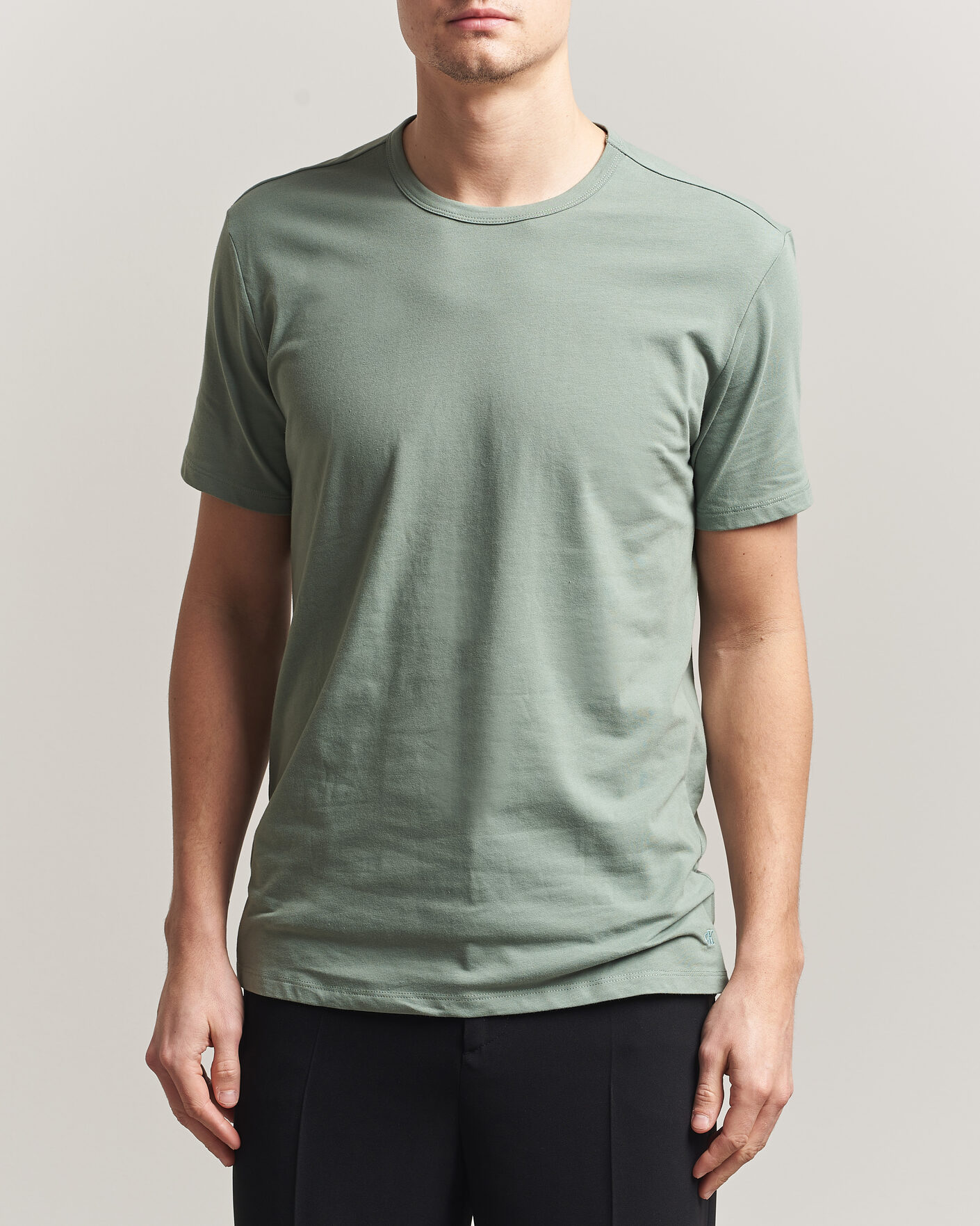 Uomini | T-shirt | Calvin Klein | 3-Pack Cotton Stretch Crew Neck T-Shirt Black/Blue/Green