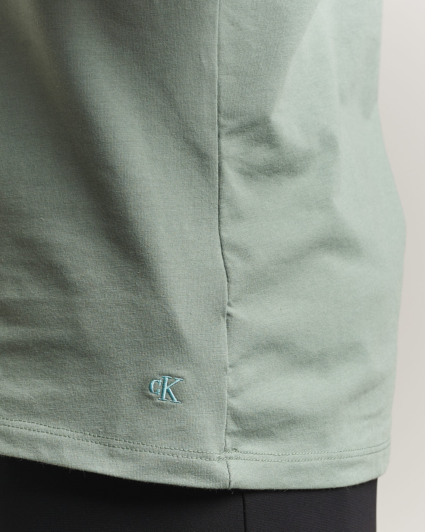 Uomini | T-shirt | Calvin Klein | 3-Pack Cotton Stretch Crew Neck T-Shirt Black/Grey/Green