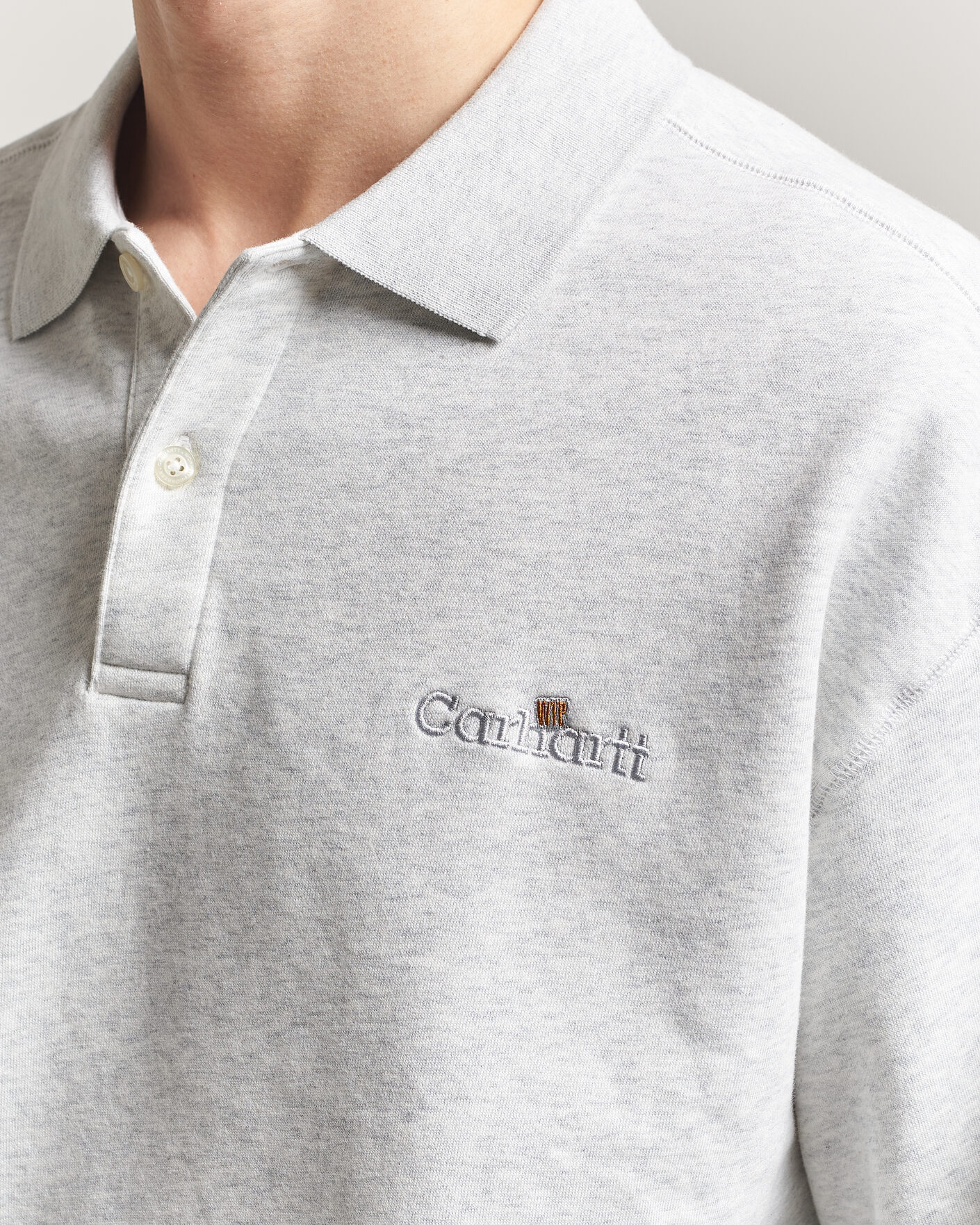 Uomini | Maglieria | Carhartt WIP | WIP Label Polo Sweatshirt Ash Heather