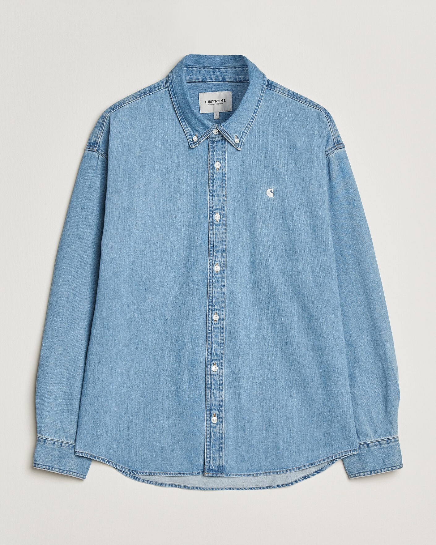 Uomini | Camicie | Carhartt WIP | Lucas Denim Shirt Blue Bleached