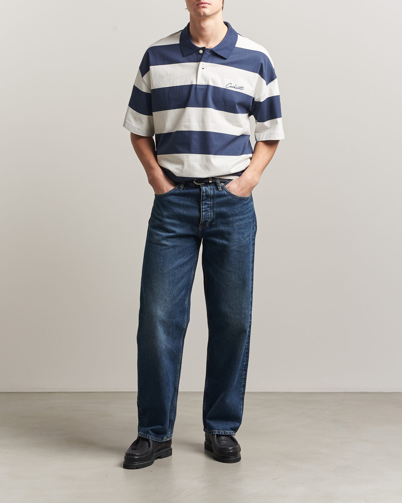 Uomini | Polo | Carhartt WIP | Delrey Polo Blue Stripe
