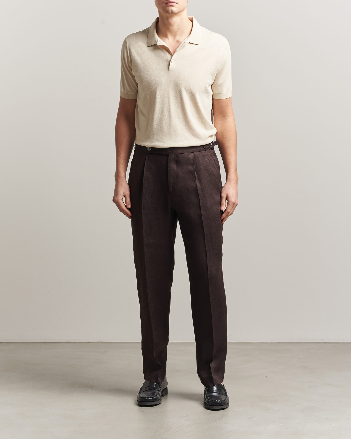 Uomini | Polo | Piacenza Cashmere | Short Sleeve Knitted Polo Off White