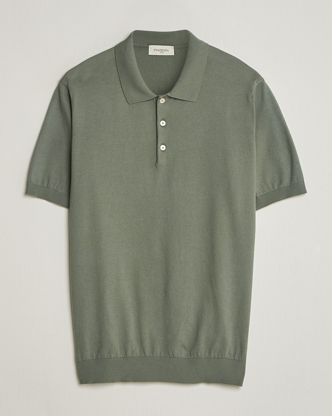 Uomini | Polo | Piacenza Cashmere | Short Sleeve Knitted Polo Sage