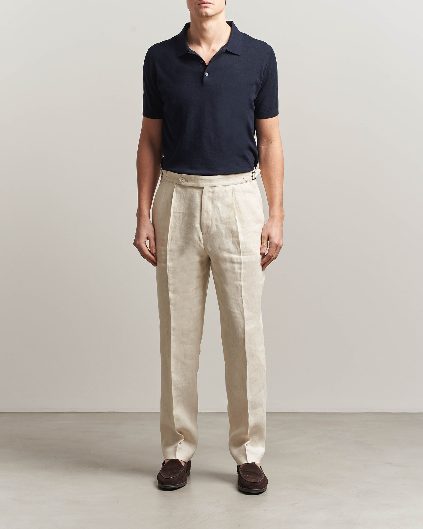 Uomini | Polo | Piacenza Cashmere | Short Sleeve Knitted Polo Navy