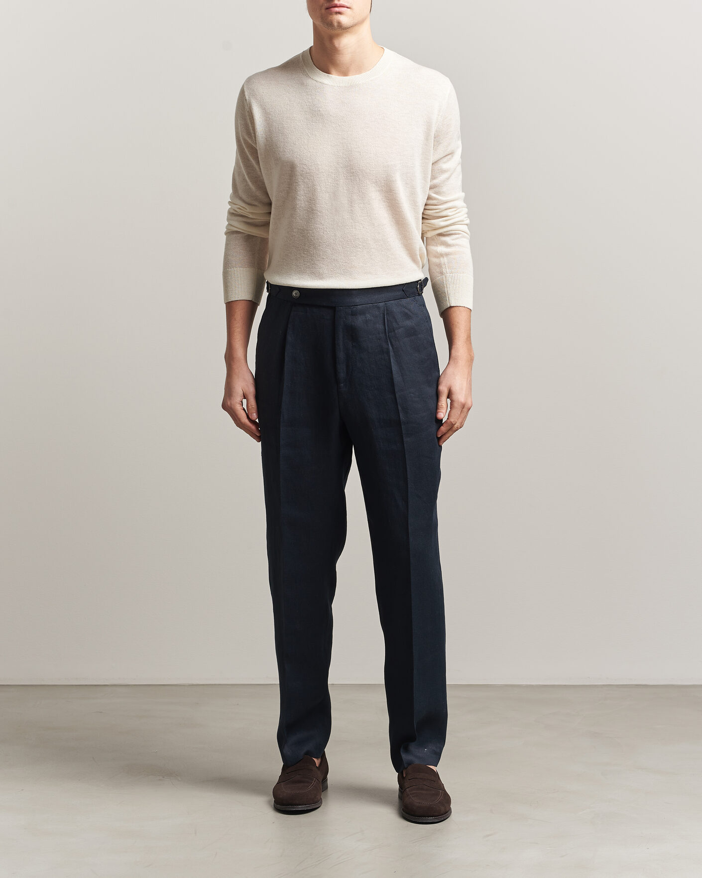 Uomini | Maglieria | Piacenza Cashmere | Soft Silk/Cashmere Crew Neck Off White