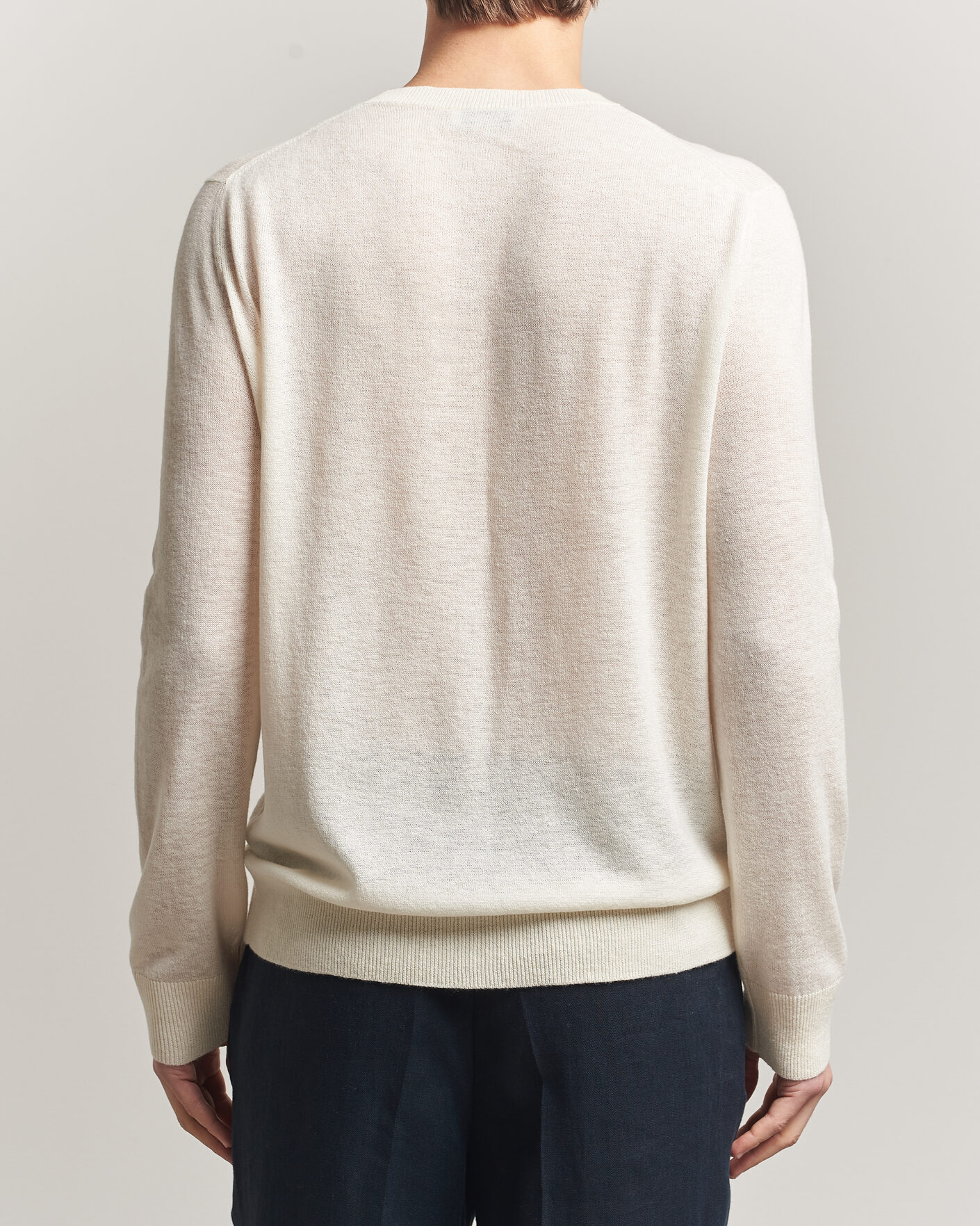 Uomini | Maglieria | Piacenza Cashmere | Soft Silk/Cashmere Crew Neck Off White