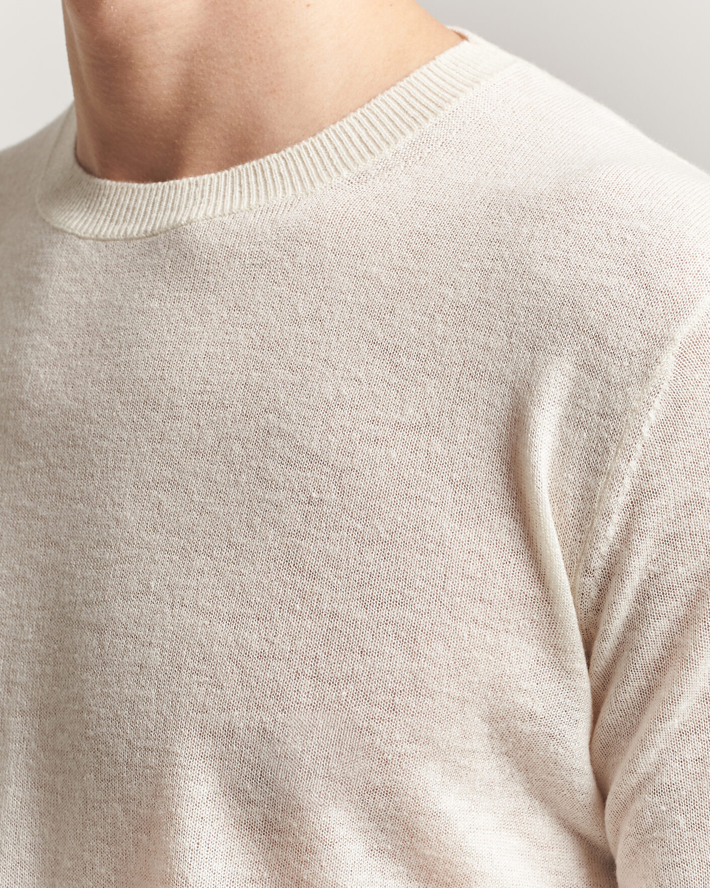 Uomini | Maglieria | Piacenza Cashmere | Soft Silk/Cashmere Crew Neck Off White