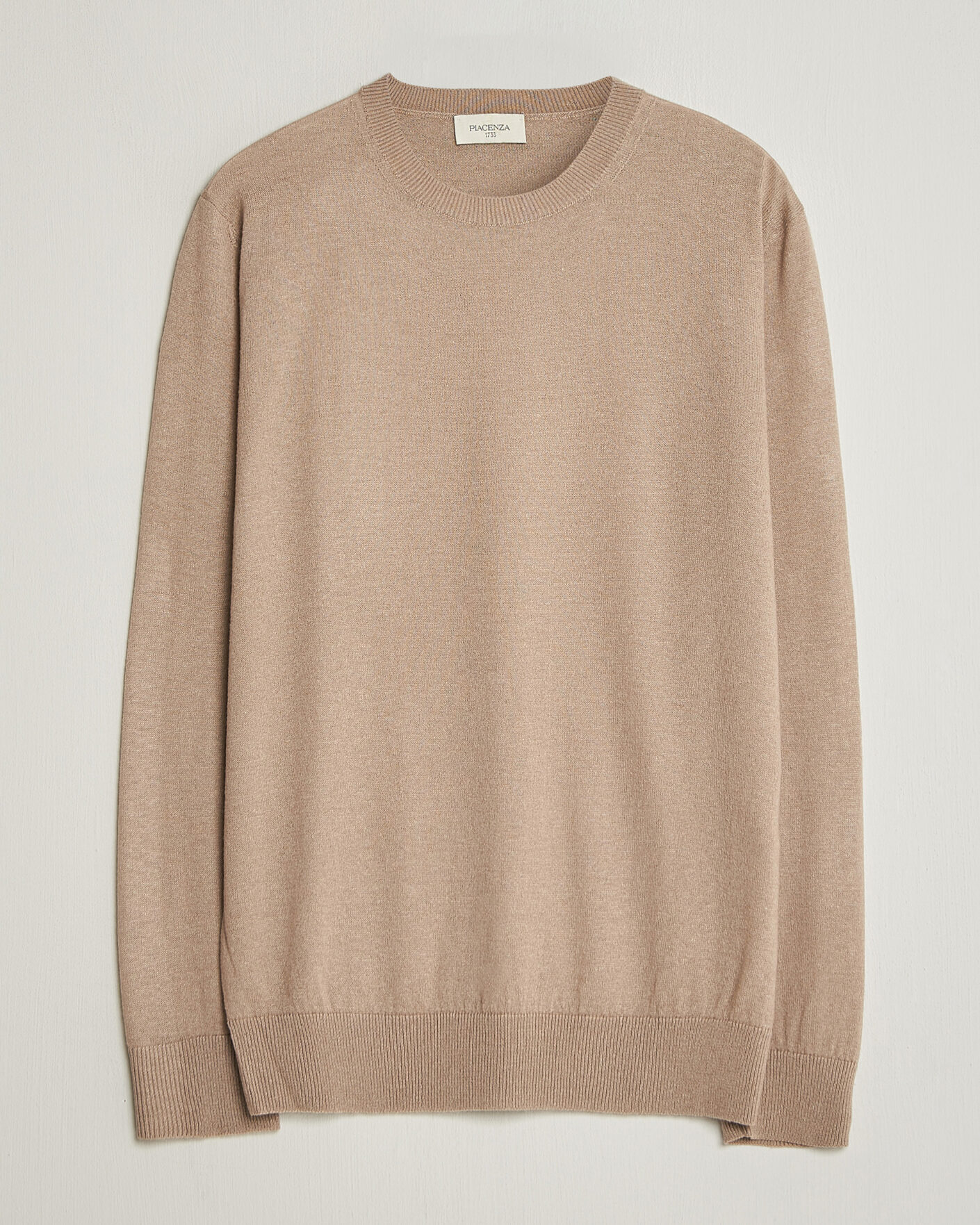 Uomini | Maglieria | Piacenza Cashmere | Soft Silk/Cashmere Crew Neck  Beige