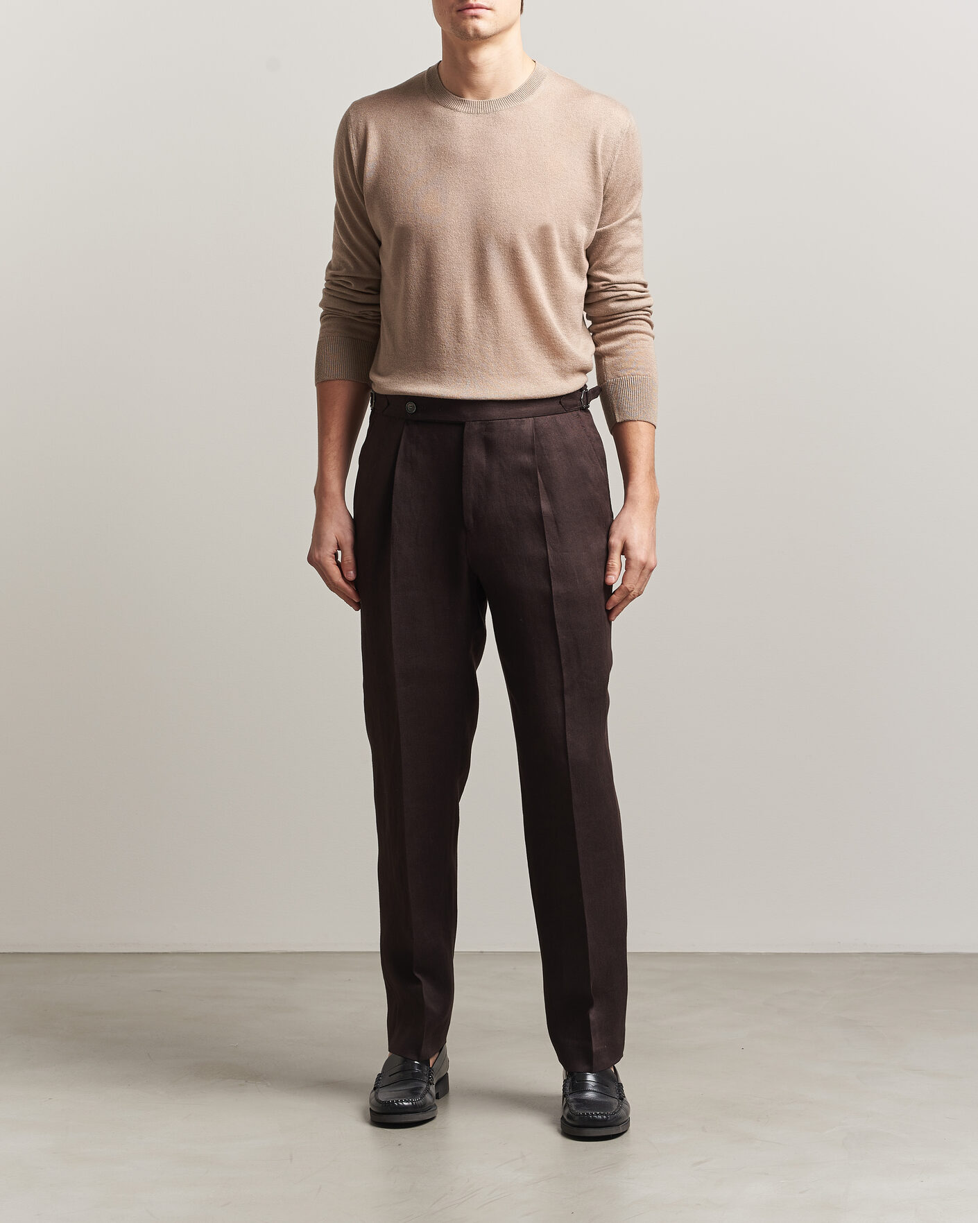 Uomini | Maglieria | Piacenza Cashmere | Soft Silk/Cashmere Crew Neck Beige