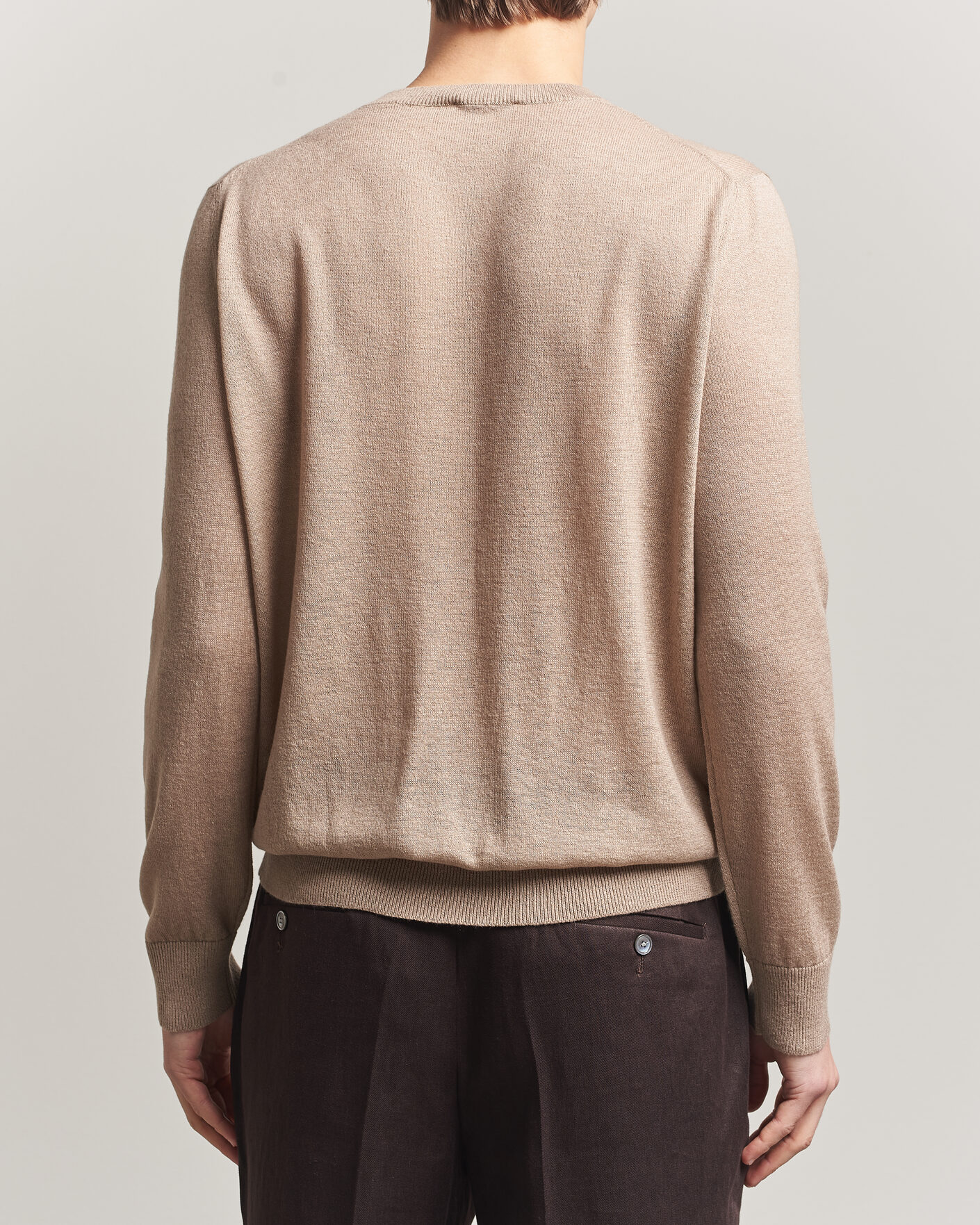 Uomini | Maglieria | Piacenza Cashmere | Soft Silk/Cashmere Crew Neck Beige