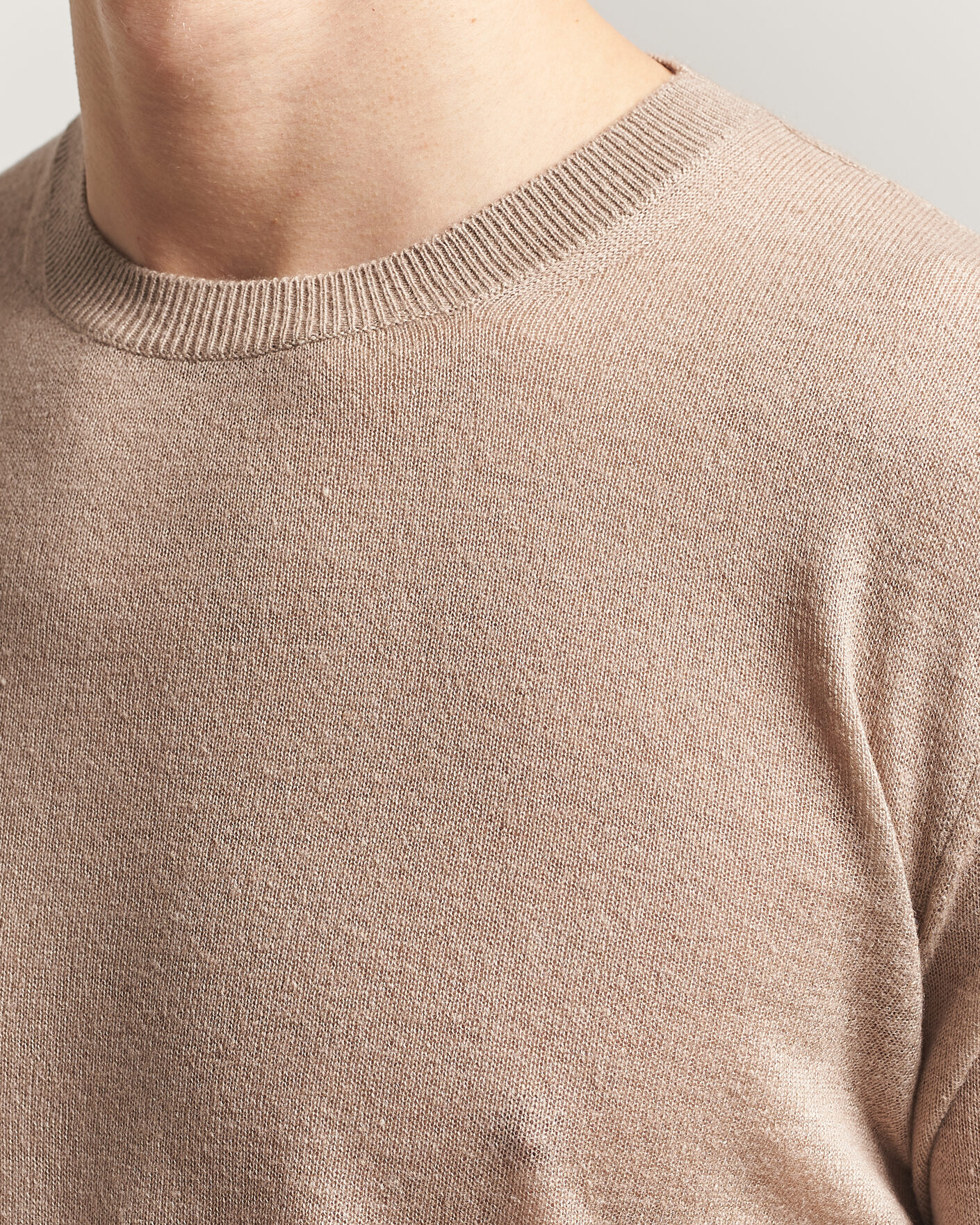 Uomini | Maglieria | Piacenza Cashmere | Soft Silk/Cashmere Crew Neck  Beige
