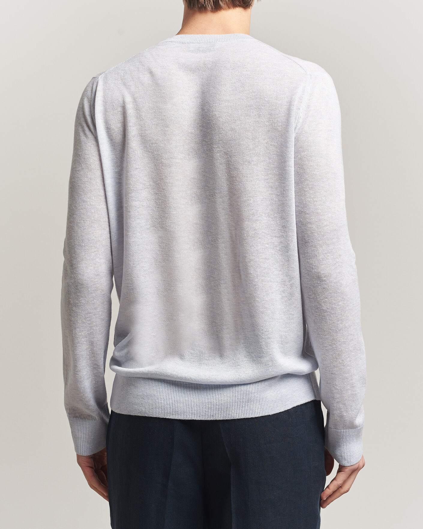 Uomini | Maglieria | Piacenza Cashmere | Soft Silk/Cashmere Crew Neck Sky Blue