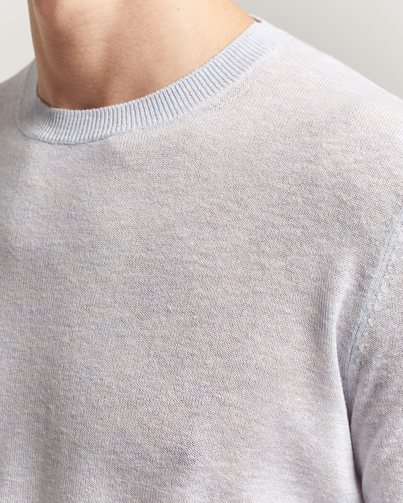 Uomini | Maglieria | Piacenza Cashmere | Soft Silk/Cashmere Crew Neck Sky Blue