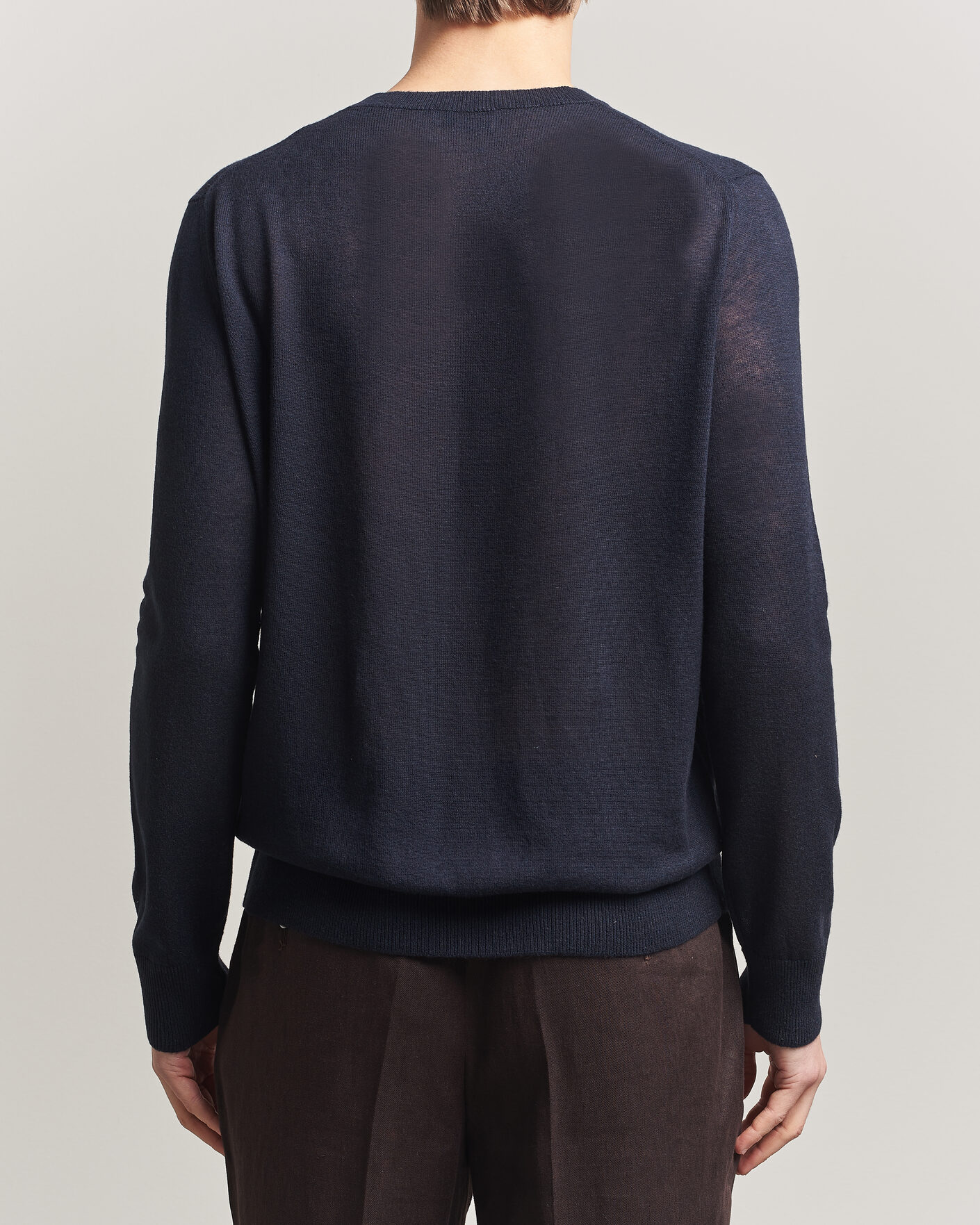 Uomini | Maglieria | Piacenza Cashmere | Soft Silk/Cashmere Crew Neck  Navy