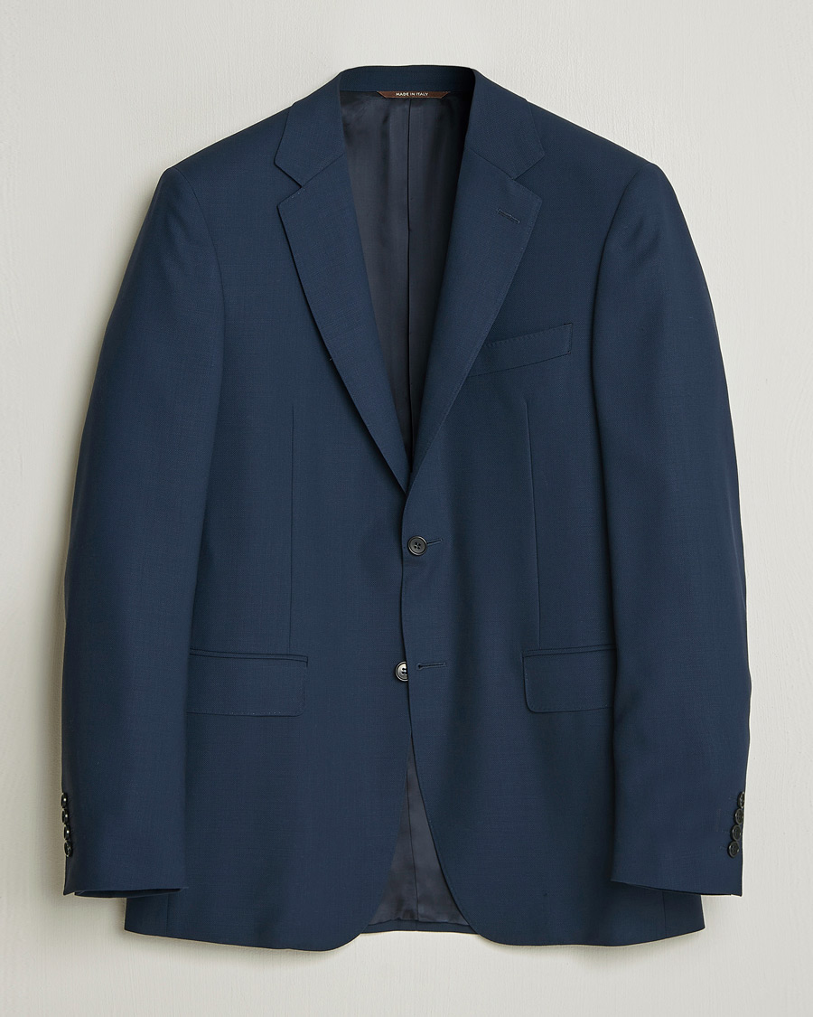 Uomini | Blazers | Canali | Travel Wool Blazer Dark Blue