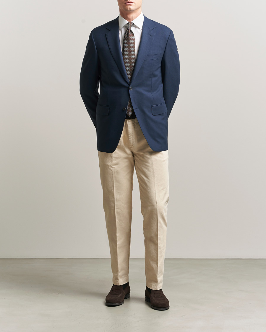 Uomini | Blazers | Canali | Travel Wool Blazer Dark Blue