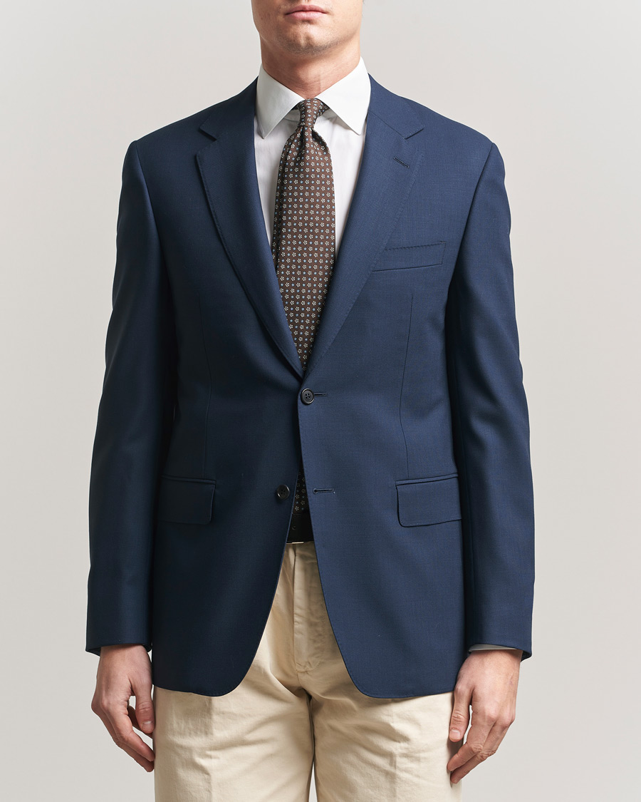 Uomini | Blazers | Canali | Travel Wool Blazer Dark Blue