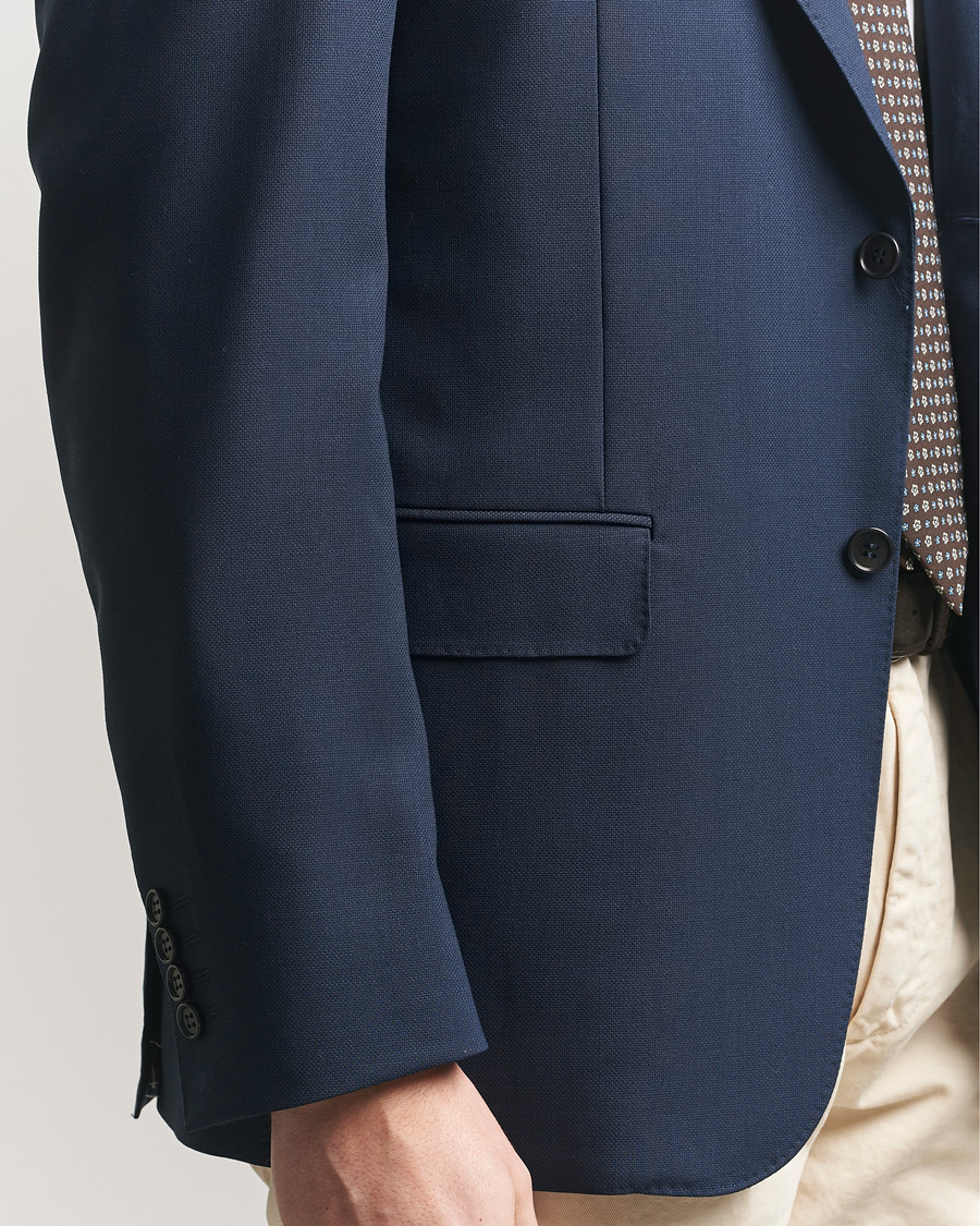 Uomini | Blazers | Canali | Travel Wool Blazer Dark Blue