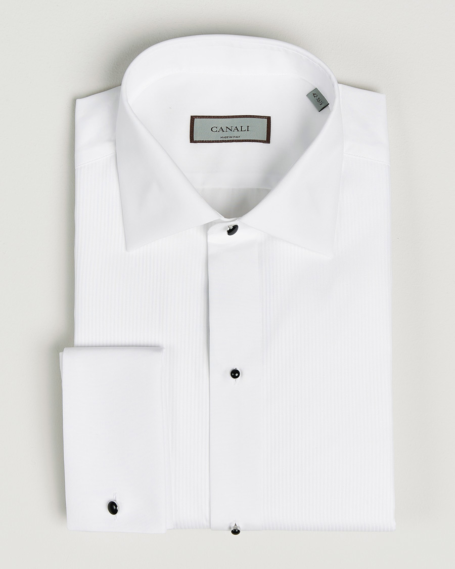 Uomini | Camicie | Canali | Classic Black Studs Tuxedo Shirt White