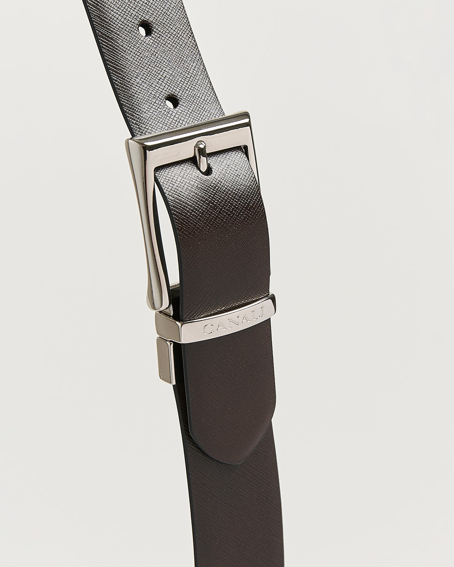 Uomini | Cinture | Canali | Reversible Saffiano Belt Black/Brown
