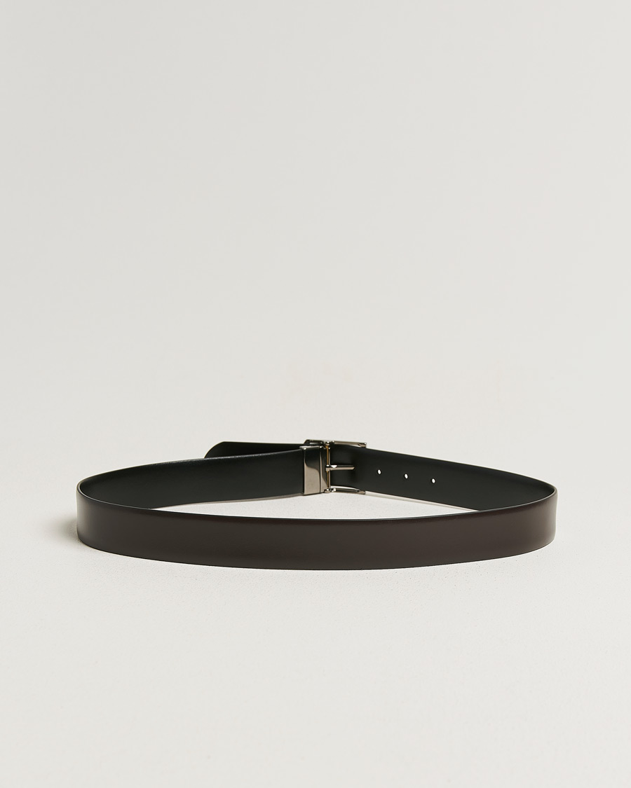 Uomini | Cinture | Canali | Reversible Leather Belt Black/Brown