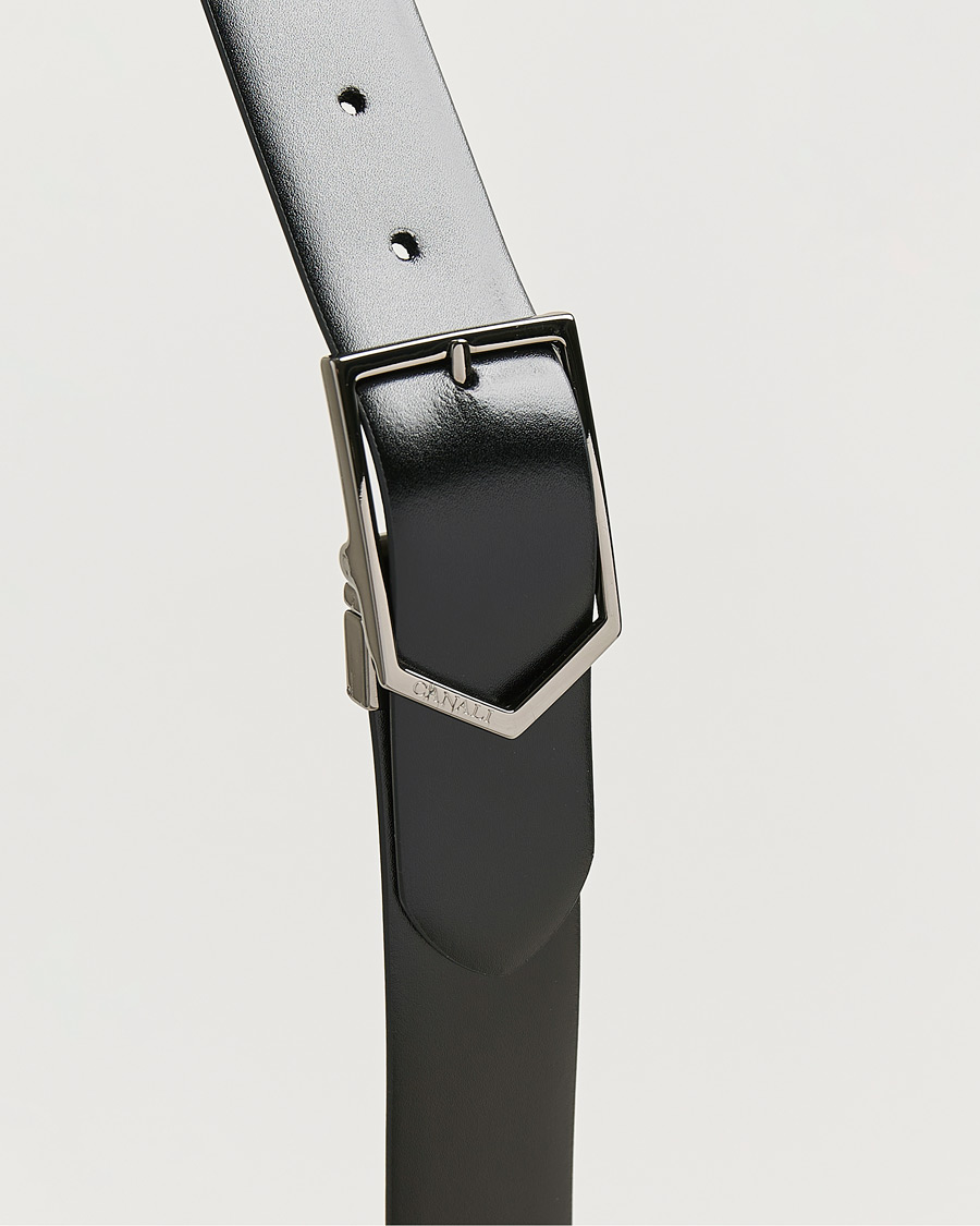 Uomini | Cinture | Canali | Reversible Leather Belt Black/Brown