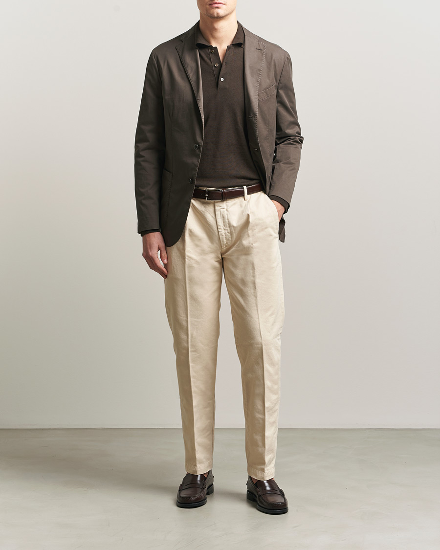 Uomini | Blazers | Boglioli | K Jacket Supima Cotton Blazer Dark Brown