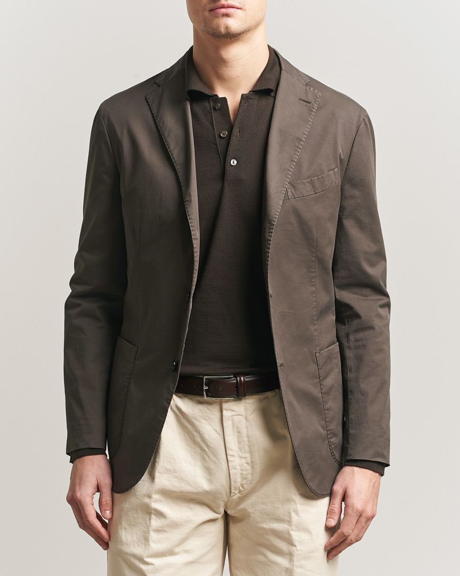 Uomini | Blazers | Boglioli | K Jacket Supima Cotton Blazer Dark Brown