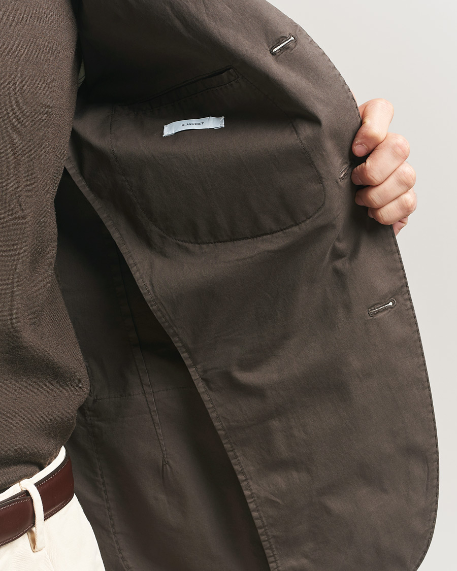 Uomini | Blazers | Boglioli | K Jacket Supima Cotton Blazer Dark Brown