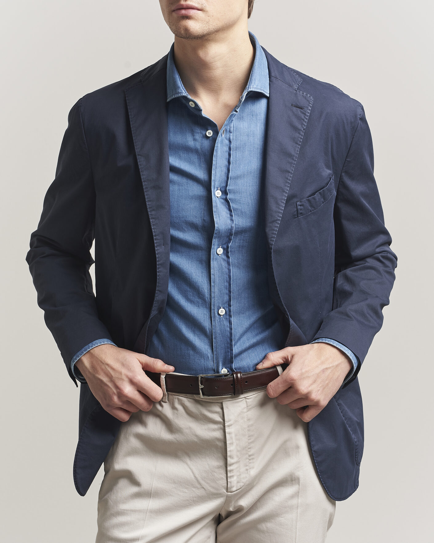 Uomini | Blazers | Boglioli | K Jacket Supima Cotton Blazer Navy